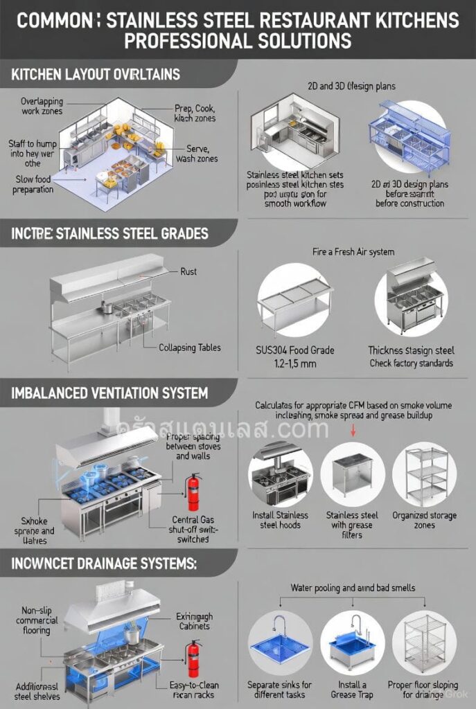 ออกแบบครัวสแตนเลสร้านอาหาร