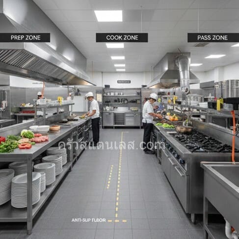 ออกแบบครัวสแตนเลสร้านอาหาร