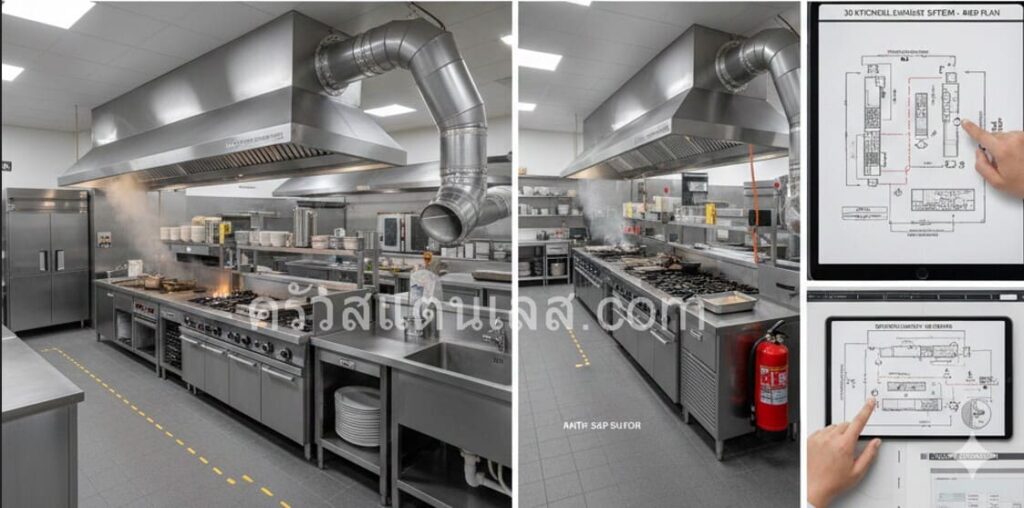 ออกแบบครัวสแตนเลสร้านอาหาร
