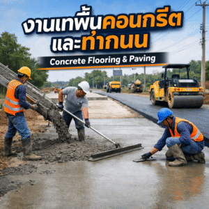งานเทพื้นคอนกรีตและทำถนน (Concrete Flooring & Paving)