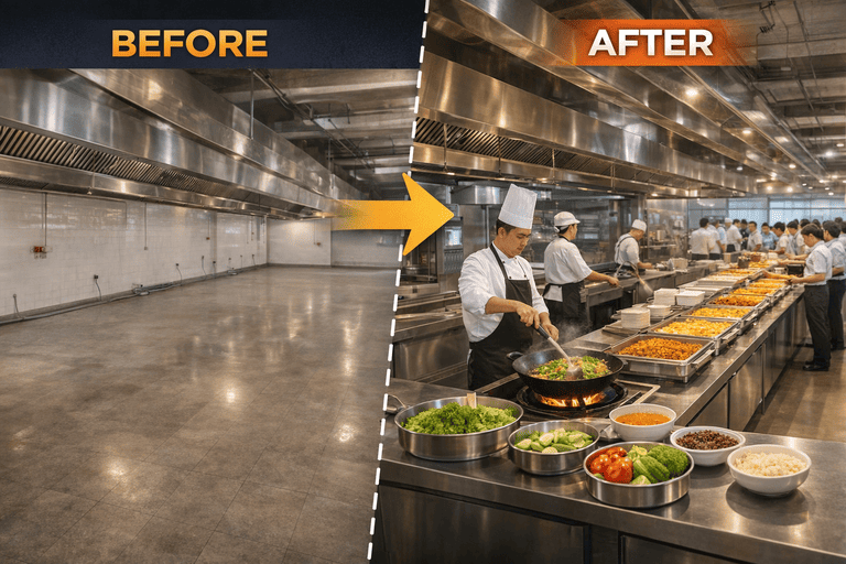 ติดตั้งครัวโรงอาหาร