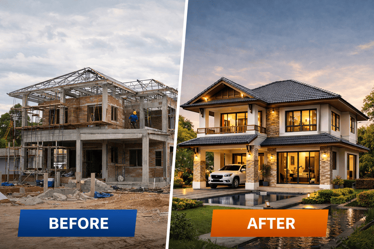 บ้านหรูคุณภาพสูง วัสดุเกรดพรีเมียม