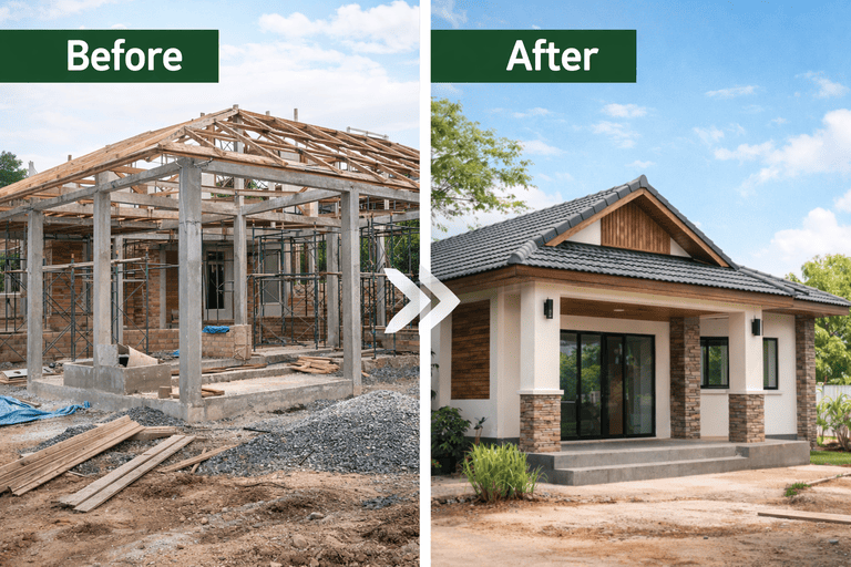 รับสร้างบ้านเดี่ยวราคาประหยัด