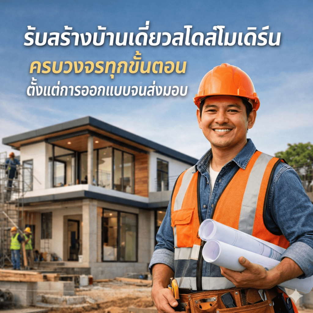 รับสร้างบ้านเดี่ยวสไตล์โมเดิร์น
